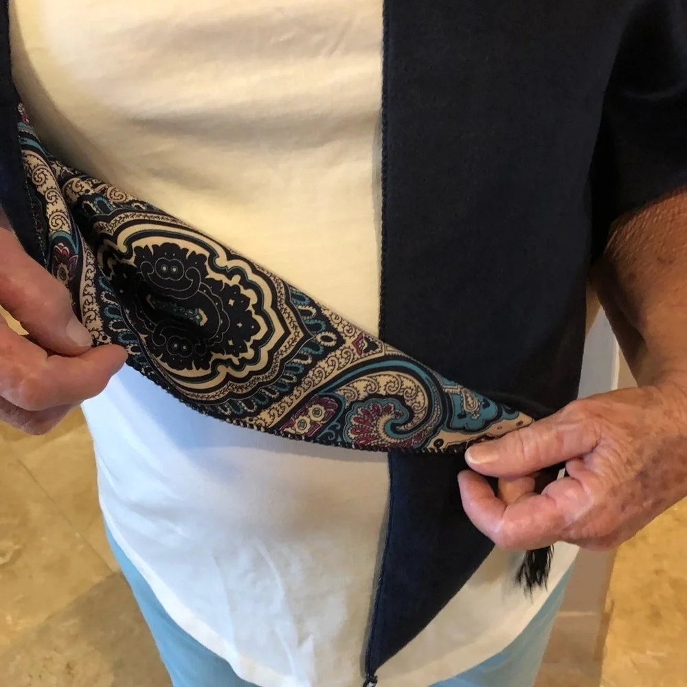 Navy Triangle Reversible Shawl